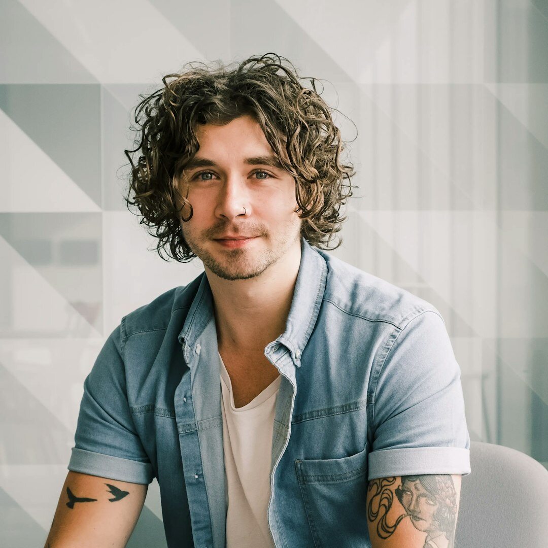 Studio portrait of a Slovenian male event producer in his thirties